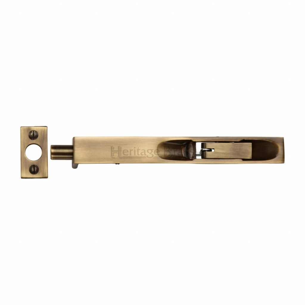M Marcus Heritage Brass Door Bolt Flush Fitting 250 x 19mm